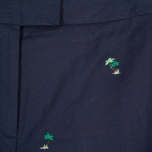 Brooks Brothers Women's Crop Cotton Dress Pants SZ 14 Embroidered Tropical Beach - Picture 3 of 6